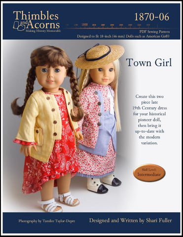 Thimbles and Acorns 18 Inch Historical Town Girl 18" Doll Clothes Pixie Faire