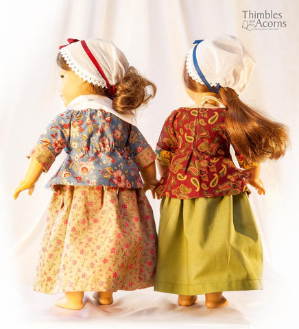 Thimbles and Acorns 18 Inch Historical 18th Century Shortgown Set 18" Doll Clothes Pattern Pixie Faire