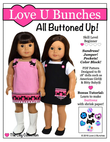 Love U Bunches 18 Inch Modern All Buttoned Up 18" Doll Clothes Pixie Faire