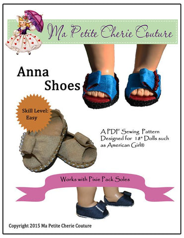 Mon Petite Cherie Couture Shoes Anna Shoes 18" Doll Shoes Pixie Faire
