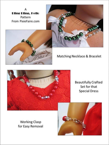 Bling Bling Hello Tutorials & Crafts Crystals and Pearls Doll Jewelry Pattern Pixie Faire