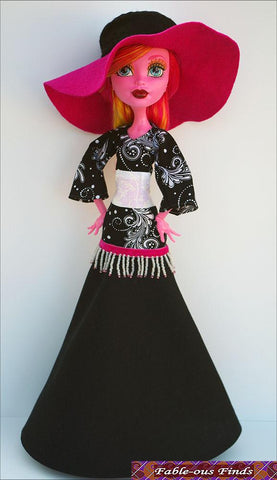 Fable-ous Finds Monster High Bohemian Beauty Maxi Dress and Floppy Hat for 17" Monster High Dolls Pixie Faire