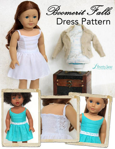 Liberty Jane 18 Inch Modern Boomerit Falls Dress 18" Doll Clothes Pattern Pixie Faire