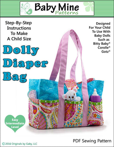 Baby Mine Bitty Baby/Twin Dolly Diaper Bag 15" Baby Doll Accessory Pattern Pixie Faire