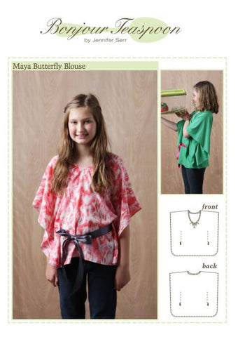 Bonjour Teaspoon Girls Maya Butterfly Blouse Pattern for Girls Pixie Faire