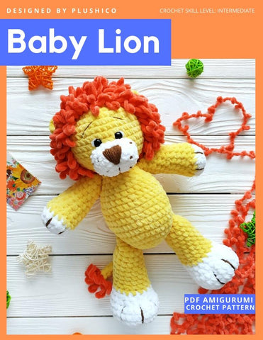 Plushico Amigurumi Baby Lion Amigurumi Crochet Pattern Pixie Faire