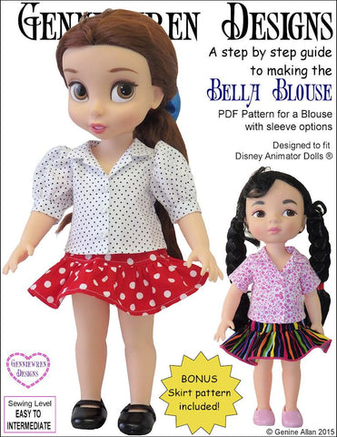 Genniewren Disney Doll Bella Blouse Pattern for Disney Animator Dolls Pixie Faire