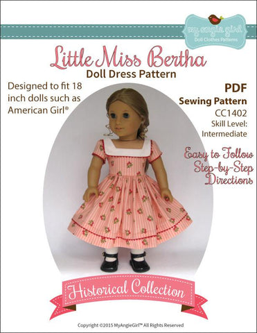 My Angie Girl 18 Inch Historical Little Miss Bertha 18" Doll Clothes Pixie Faire
