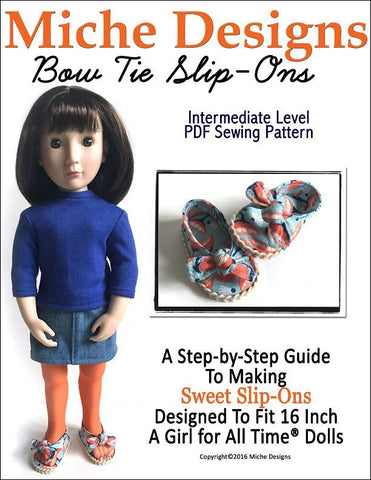 Miche Designs A Girl For All Time Bow Tie Slip-Ons for AGAT Dolls Pixie Faire
