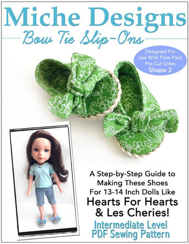 Miche Designs H4H/Les Cheries Bow Tie Slip-Ons for Les Cheries and Hearts for Hearts Dolls Pixie Faire