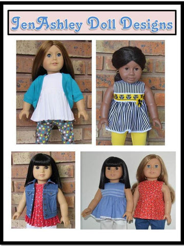 Jen Ashley Doll Designs 18 Inch Modern Breezy Summer Top 18" Doll Clothes Pattern Pixie Faire