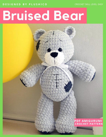 Plushico Amigurumi Bruised Bear Amigurumi Crochet Pattern Pixie Faire