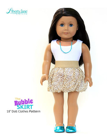 Liberty Jane 18 Inch Modern Bubble Skirt 18" Doll Clothes Pattern Pixie Faire