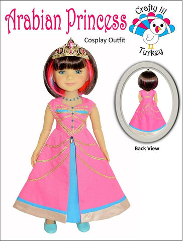 Crafty Lil Turkey WellieWishers Arabian Princess Cosplay Outfit 14-15" Doll Clothes Pattern Pixie Faire