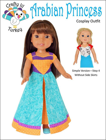 Crafty Lil Turkey WellieWishers Arabian Princess Cosplay Outfit 14-15" Doll Clothes Pattern Pixie Faire