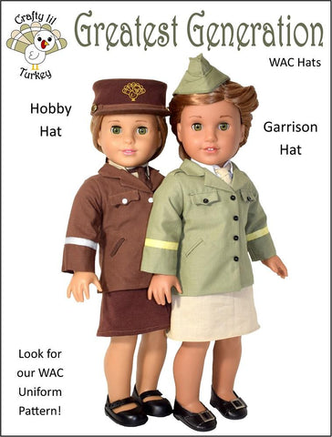Crafty Lil Turkey 18 Inch Historical Greatest Generation: WAC Hats 18" Doll Clothes Pattern Pixie Faire