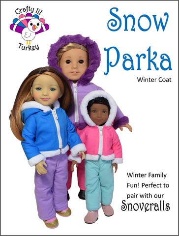 Crafty Lil Turkey Ruby Red Fashion Friends Snow Parka 14-15" Doll Clothes Pattern Pixie Faire