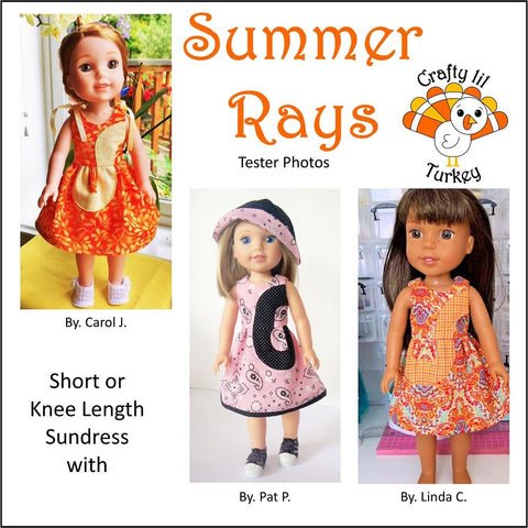 Crafty Lil Turkey WellieWishers Summer Rays 14-15" Doll Clothes Pattern Pixie Faire