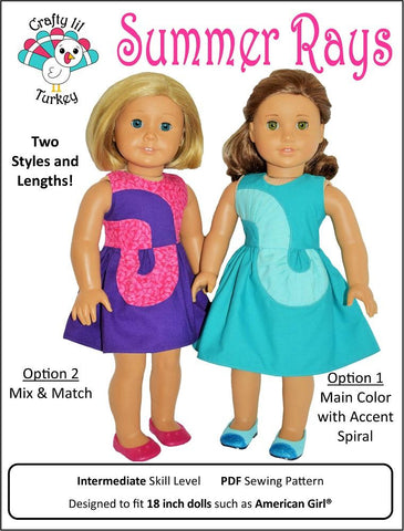 Crafty Lil Turkey 18 Inch Modern Summer Rays 18" Doll Clothes Pattern Pixie Faire