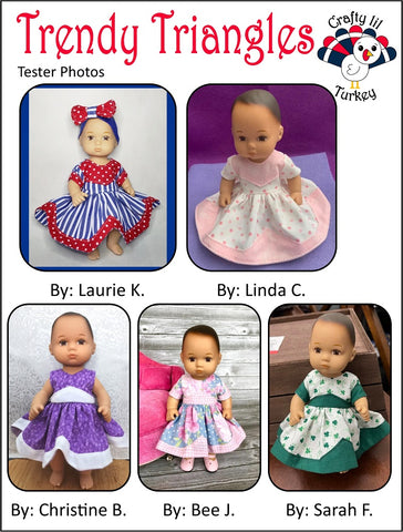 Crafty Lil Turkey 8" Baby Dolls Trendy Triangles: Summer Dress Pattern For 8" Baby Dolls Pixie Faire