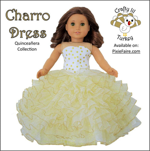 Crafty Lil Turkey 18 Inch Modern Charro Dress 18" Doll Clothes Pattern Pixie Faire