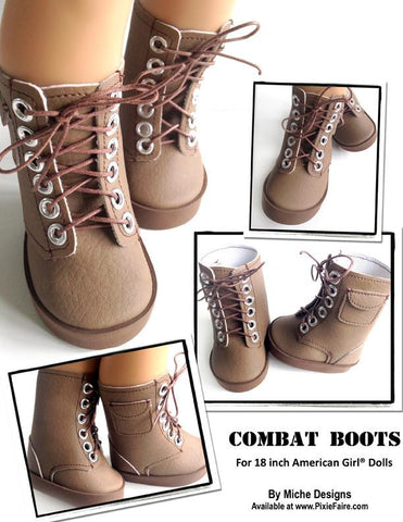 Miche Designs Shoes Combat Boots 18" Doll Shoes Pixie Faire