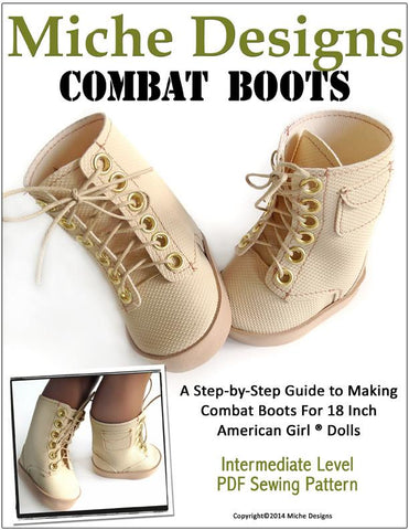 Miche Designs Shoes Combat Boots 18" Doll Shoes Pixie Faire