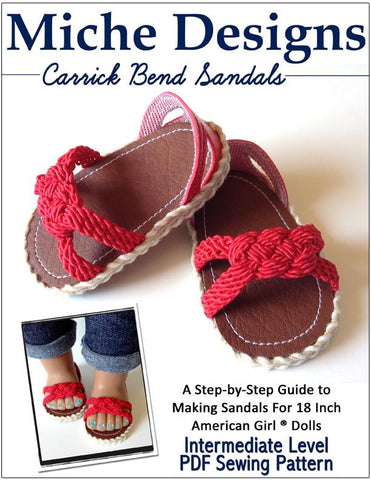Miche Designs Shoes Carrick bend Sandals 18" Doll Shoes Pixie Faire