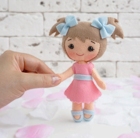 Cute Felt Patterns Hand Sewing Cathy 7" Felt Doll Hand Sewing Pattern Pixie Faire