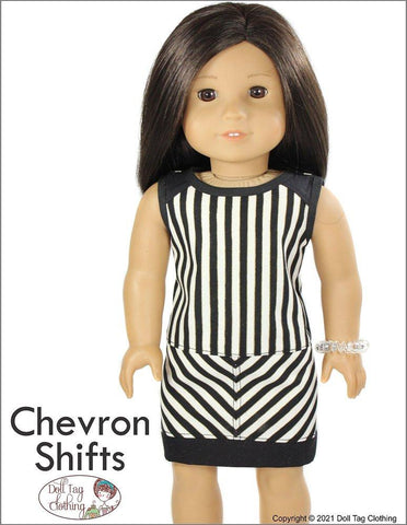 Doll Tag Clothing 18 Inch Modern Chevron Shifts 18" Doll Clothes Pixie Faire