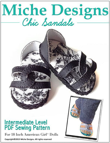 Miche Designs Shoes Chic Sandals 18" Doll Shoes Pixie Faire