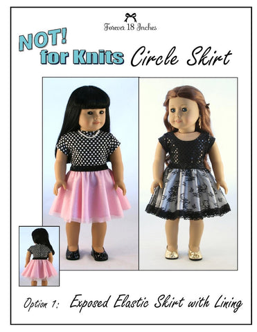 Forever 18 Inches 18 Inch Modern NOT! for Knits Circle Skirt 18" Doll Clothes Pixie Faire