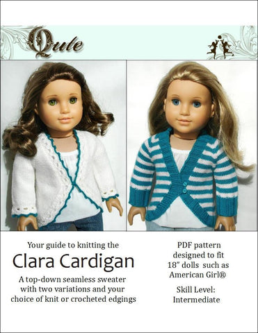 Qute Knitting Clara Cardigan Crochet and Knitting Pattern Pixie Faire