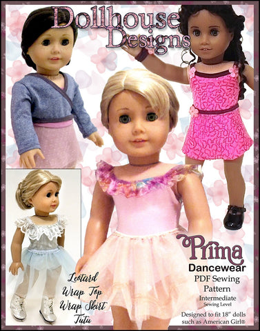 Dollhouse Designs 18 Inch Modern Prima Dancewear 18" Doll Clothes Pattern Pixie Faire