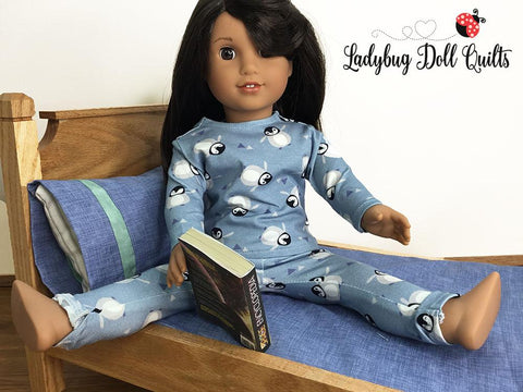 Ladybug Doll Quilts 18 Inch Modern Custom Mattress, Pillow, and Pillowcase Multi Sized Doll Bedding Pattern Pixie Faire
