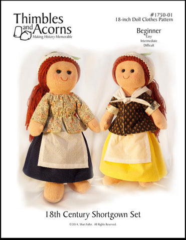 Thimbles and Acorns Dress-a-Doll 18th Century Shortgown Set Pattern for Dress a Doll Pixie Faire