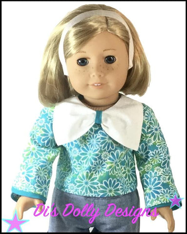 Di's Dolly Designs 18 Inch Modern Bow Beautiful Blouse 18" Doll Clothes Pattern Pixie Faire