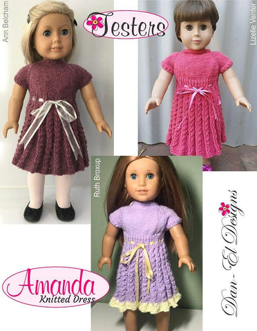 Dan-El Designs Knitting Amanda 18" Doll Knitting Pattern Pixie Faire