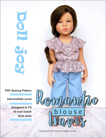 Doll Joy Gotz 19" Romantic Waves Blouse Pattern for 19" Gotz Dolls Pixie Faire