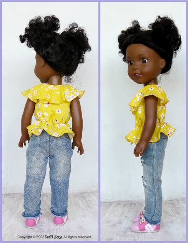 Doll Joy Ruby Red Fashion Friends Romantic Waves Blouse Pattern for 14.5-15" Dolls Pixie Faire
