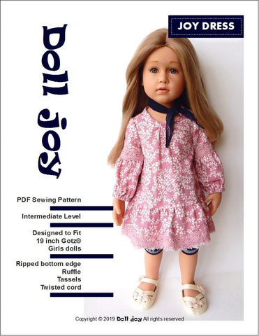 Doll Joy Gotz 19 Inch Joy Dress Pattern for 19" Gotz Dolls Pixie Faire