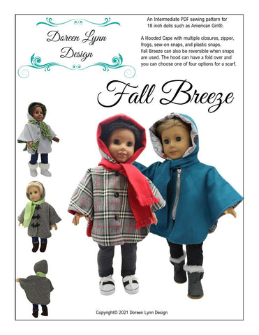 Doreen Lynn Design 18 Inch Modern Fall Breeze 18" Doll Clothes Pattern Pixie Faire