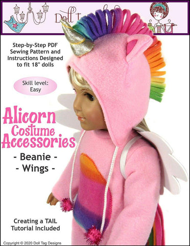 Doll Tag Clothing 18 Inch Modern Alicorn Costume Accessories 18" Doll Clothes Pattern Pixie Faire