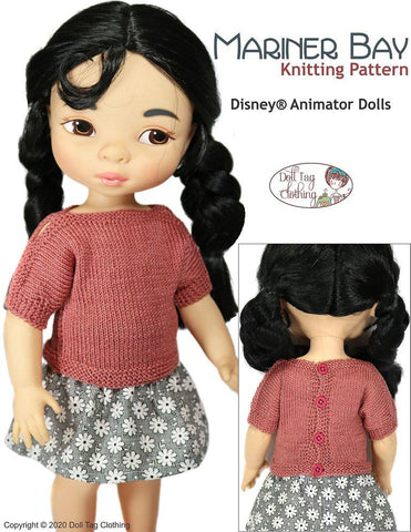 Doll Tag Clothing Disney Animator Mariner Bay Doll Clothes Knitting Pattern fits Disney Animator Dolls Pixie Faire