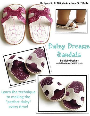 Miche Designs Shoes Daisy Dreams Sandals 18" Doll Shoes Pixie Faire