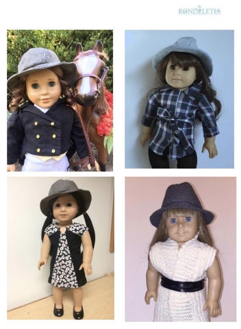 Rondeletia 18 Inch Modern Derby Day Pattern for 18 to 20 Inch Dolls Pixie Faire