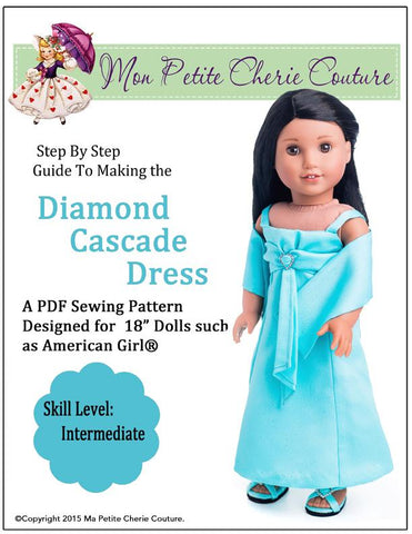 Mon Petite Cherie Couture 18 Inch Modern Diamond Cascade Dress 18" Doll Clothes Pixie Faire