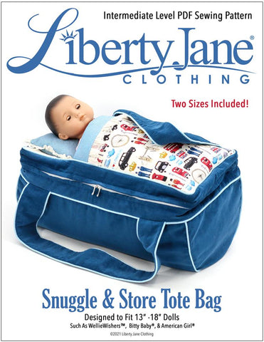 Liberty Jane Bitty Baby/Twin Snuggle & Store Tote Bag 13" - 18" Doll Accessory Pattern Pixie Faire