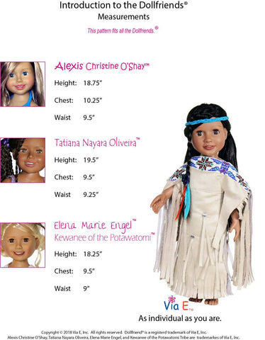 Via E Dollfriends Historic Fashions Native Plains Buckskin Dress Doll Clothes Pattern For Dollfriends Pixie Faire