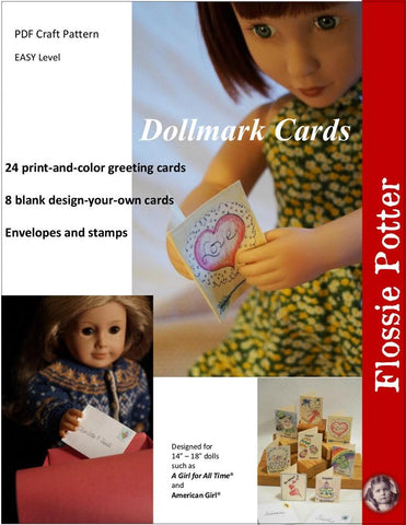 Flossie Potter 18 Inch Modern Dollmark Cards 14-18 Inch Doll Accessory Crafting Pattern Pixie Faire